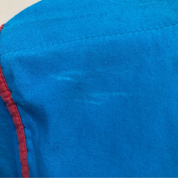 Bechamel bright blue embroidered square neck short sleeve summer peasant dress L - Picture 11 of 16